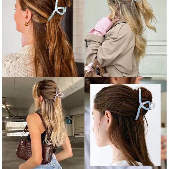 Large Acrylic Hair Claw Clips 4PCS Thick Hair Secure Grip Stylish Accessory - Picture 6 of 7